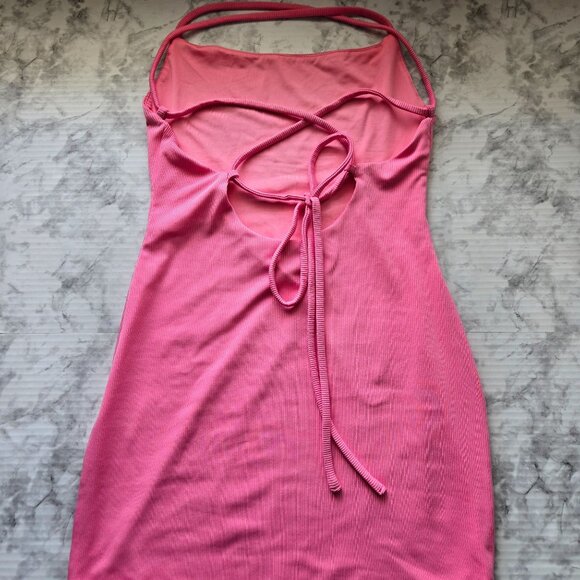 Hello Molly Pink Ribbed Mini Dress Sz XS US 2 AU 6 - Picture 6 of 10